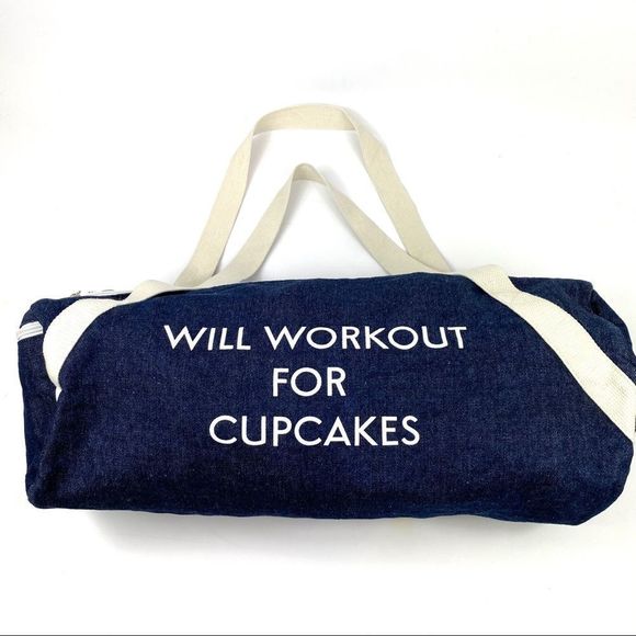 Will Workout For Cupcakes gym bag duffel bag lg - Picture 4 of 16